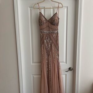 MARINA Pink Sequin Prom Gown Sleeveless - Size 6